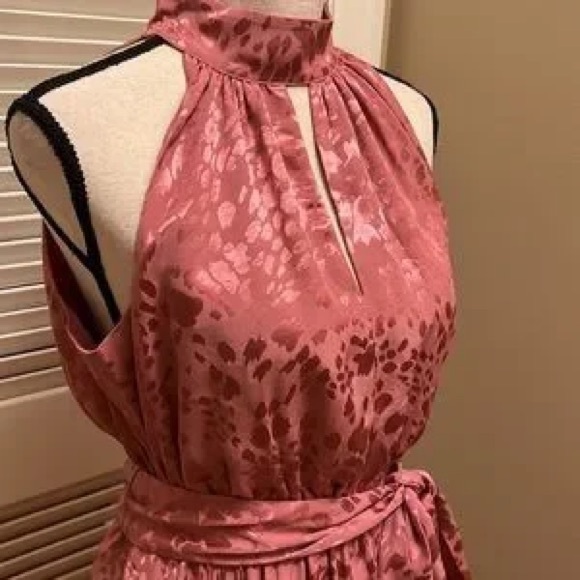 NWT Anthropologie Pink Leopard Halter Neck Mini Dress sz SMALL - Picture 6 of 11